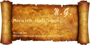 Mersich Gyöngyi névjegykártya